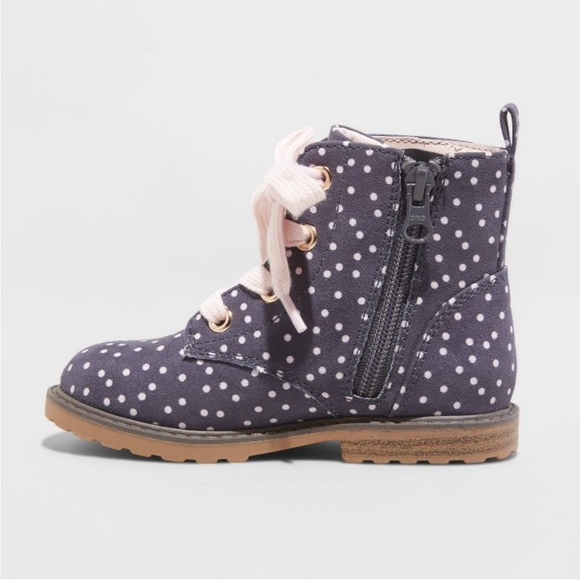 Cat & Jack Shoes Toddler Girls Giovanna Laceup Zipper Combat Boots